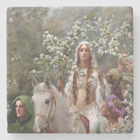 Queen Guinevere's Maying (by John Collier) Steinuntersetzer (Vorderseite)