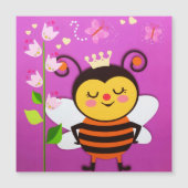 Queen Happy Little Honey Bee Blume Butterfly Magnetkarte (Vorderseite)