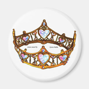 Queen Heart Gold Crown Tiara Standard Magnet