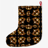 Queen Hearts Gold Crown Tiara Black Strumpf Großer Weihnachtsstrumpf (Rückseite)