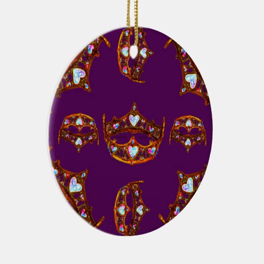 Queen Hearts Gold Crown Tiara Muster königlichen l Keramikornament (Rechts)