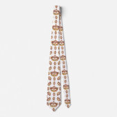 Queen Hearts Gold Crown Tiara Muster weiße Krawatt Krawatte (Vorderseite)