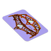 Queen Hearts Gold Crown Tiara Periwinkle Magnet (Rechte Seite)