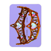 Queen Hearts Gold Crown Tiara Periwinkle Magnet (Vertikal)