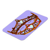 Queen Hearts Gold Crown Tiara Periwinkle Magnet (Linke Seite)