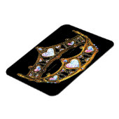 Queen Hearts Gold Crown Tiara schwarzer Magnet (Linke Seite)