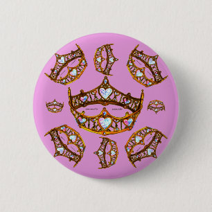 Queen Hearts Gold Crowns Tiaras Pink Lilac-Taste Button
