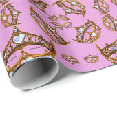 Queen Hearts Gold Crowns Tiaras rosa lila Geschenk Geschenkpapier (Rolleneckpunkt)
