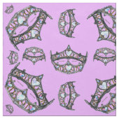 Queen Hearts Silver Crown Tiara Muster rosa lilac Stoff (Muster)