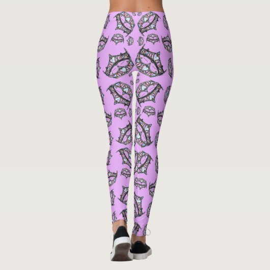 Queen Hearts Silver Crown Tiara pink lilac Legieru Leggings (Rückseite)