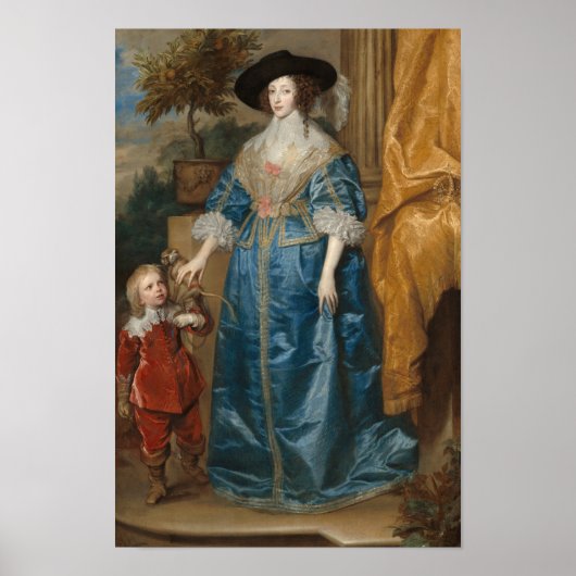 Queen Henrietta Maria mit Sir Jeffrey Hudson Poster (Vorne)