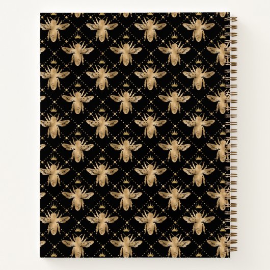 Queen Honey Bee Black and Gold Notizblock (Rückseite)