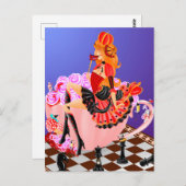 Queen in teacup Postcard Postkarte (Vorne/Hinten)