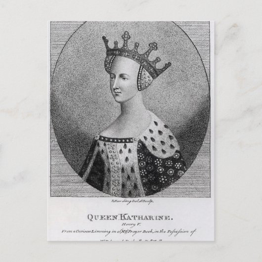 Queen Katherine pub. 1792 Postkarte (Vorderseite)