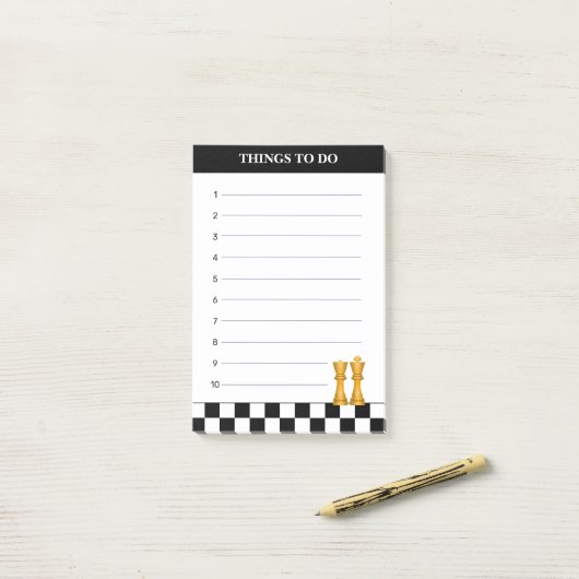 Queen & King auf Schwarz & Weiß Schach Dinge zu tu Post-it Klebezettel (Auf Schreibtisch)