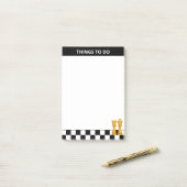 Queen & King auf Schwarz & Weiß Schachspielen Post-it Klebezettel (Auf Schreibtisch)