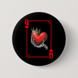 Queen King Of Hearts Spielkarten-Paar passend Button