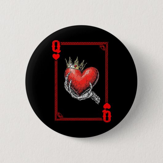 Queen King Of Hearts Spielkarten-Paar passend  Button (Vorderseite)