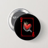 Queen King Of Hearts Spielkarten-Paar passend  Button (Vorne & Hinten)