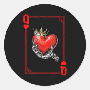 Queen King Of Hearts Spielkarten-Paar passend Runder Aufkleber