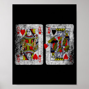 Queen King Of Hearts Spielkarten Valentinstag  Poster