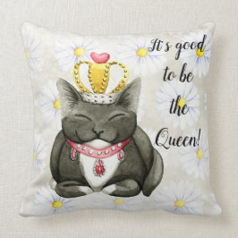 Queen Kitty Cat Albern Throw Kissen