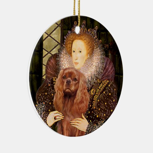 Queen Liz I - Ruby Cavalier Keramik Ornament (Rechts)