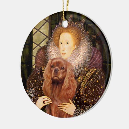 Queen Liz I - Ruby Cavalier Keramik Ornament (Links)