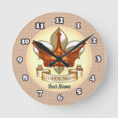 Queen Mama Clock Runde Wanduhr (Vorderseite)