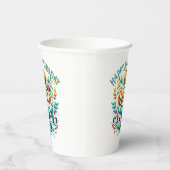 Queen Mama Floral Retro Typografie Pappbecher (Rechts)
