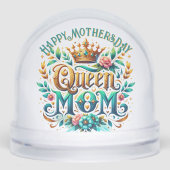 Queen Mama Floral Retro Typografie Schneekugeln (Vorderseite)
