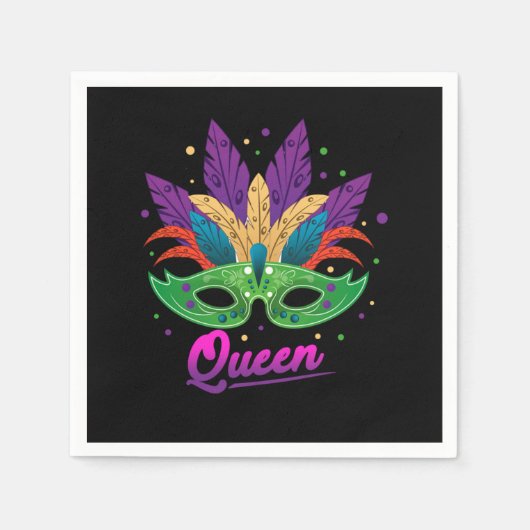 Queen Mardi Gras Street Party Karneval Maskengesch Serviette (Vorderseite)