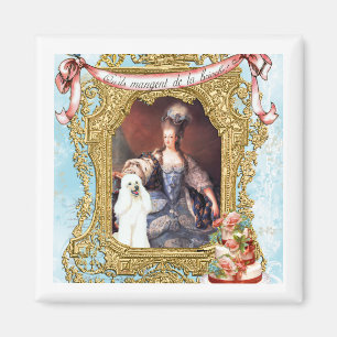 Queen Marie Antoinette White Poodle on Cake Magnet