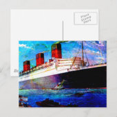 QUEEN MARY 2 POSTKARTE (Vorne/Hinten)
