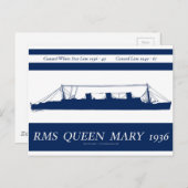Queen mary blue streifen 3 postkarte (Vorne/Hinten)