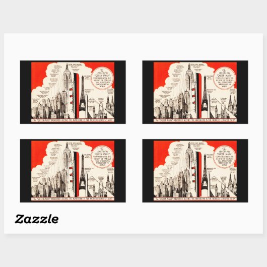 Queen Mary Vergleichstabelle Rechteckiger Aufkleber (Blatt)