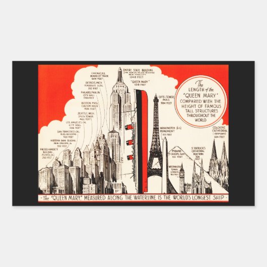 Queen Mary Vergleichstabelle Rechteckiger Aufkleber (Vorderseite)