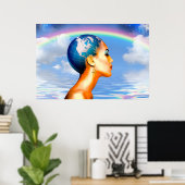 Queen Mother Earth Rising - 36" x 24" Poster (Heimbüro)