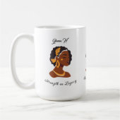 Queen N – Stärke in Legacy Luxury Black History Kaffeetasse (Links)
