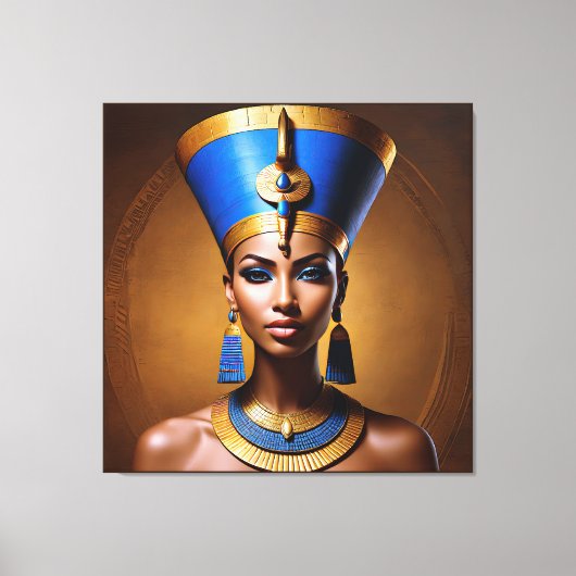 "Queen Nefertiti" Schöne antike afrikanische König Leinwanddruck (Vorderseite)