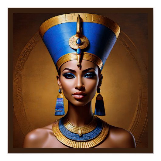 "Queen Nefertiti" Schöne antike afrikanische König Poster (Vorderseite)
