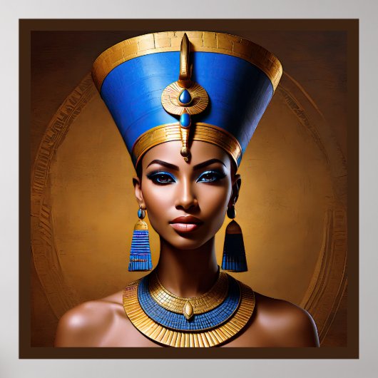 "Queen Nefertiti" Schöne antike afrikanische König Poster (Vorne)