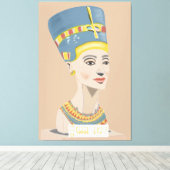 Queen Nefertiti und Cartouche rechteckiges Poster. Leinwanddruck (Insitu (Holzboden))