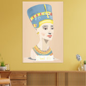 Queen Nefertiti und Cartouche rechteckiges Poster. Leinwanddruck (Insitu (Wohnzimmer))