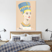 Queen Nefertiti und Cartouche rechteckiges Poster. Leinwanddruck (Insitu (Schlafzimmer))