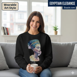 Queen Nefertiti Watercolor - Ägyptische Kunst Sweatshirt