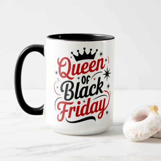 Queen of Black Friday Shopping Tasse (Mit Donut)
