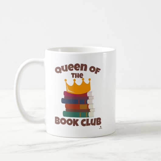 Queen of Book Club Cool Reader Cartoon Kaffeetasse (Links)