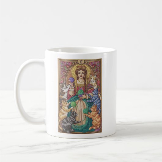 Queen Of Cats Tarot Card Tasse (Links)