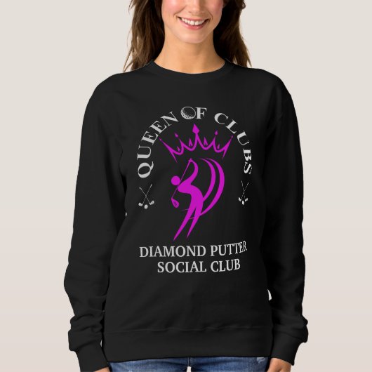 QUEEN OF CLUBS Women's Golf individuell anpassbar Sweatshirt (Vorderseite)